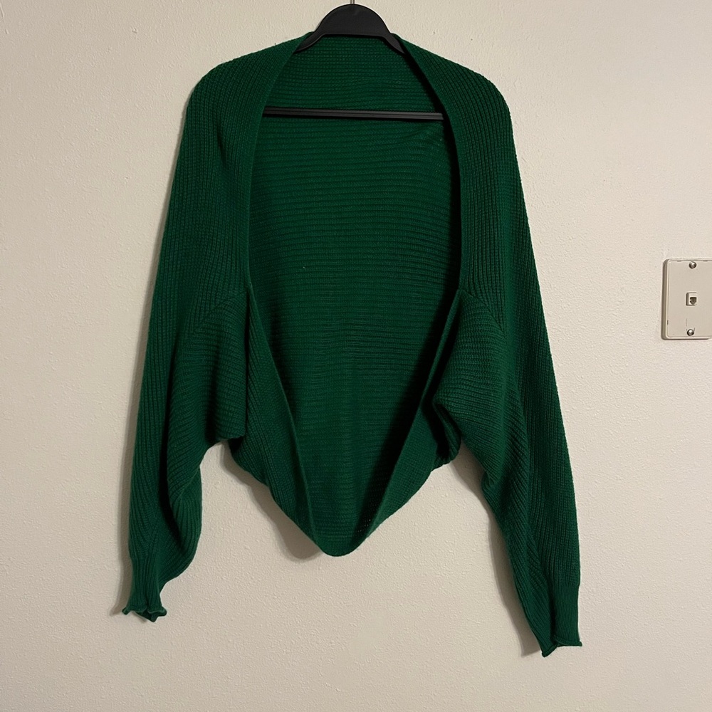 Dark Green Shrug Sweater Cardigan
